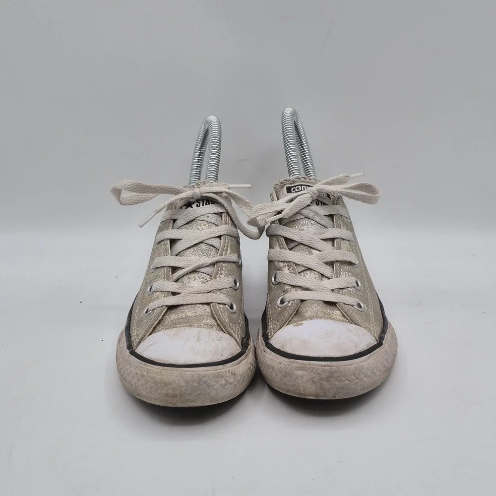 Converse Chuck Taylor All Star Shoes Youth Size 2 Gold Canvas Low‎ Top Sneakers